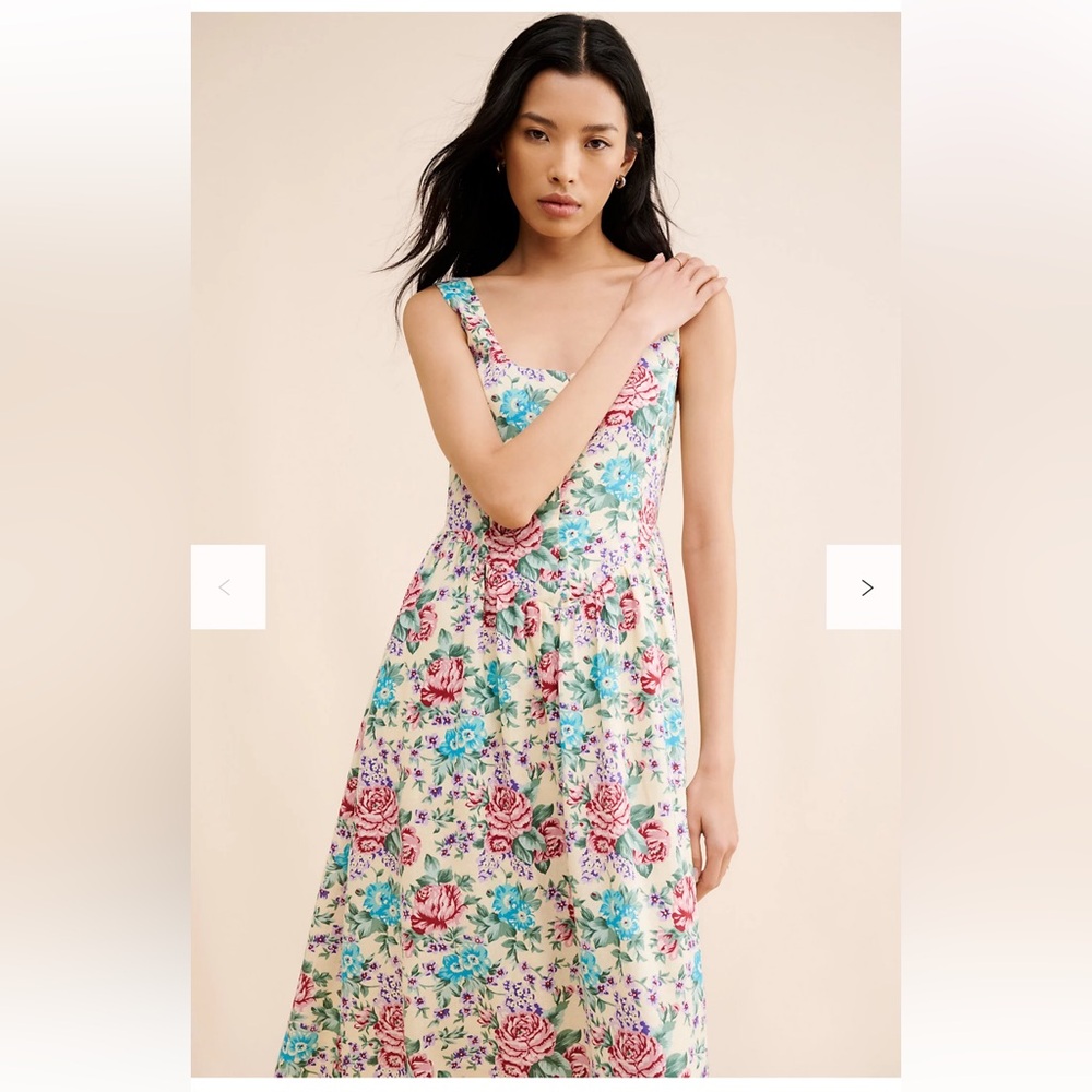 Rolla's Leonie Rosette Dress floral drop corset top linen viscose blend dress XS